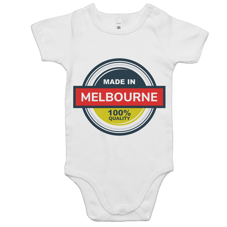 Funny Baby Romer "Made in Melbourne - 100% Quality" - Slogan Mini Me Toddler Onesie