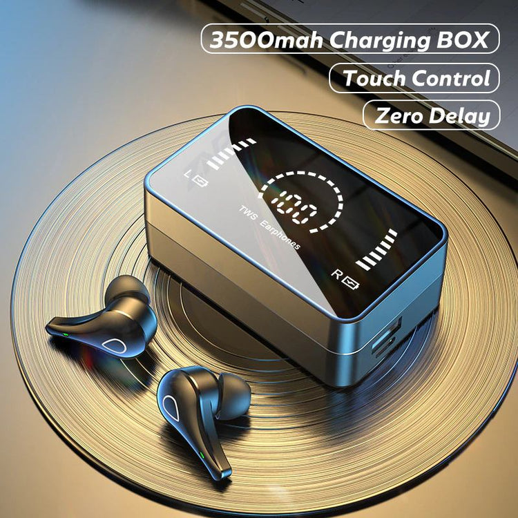 Earbuds Wireless Earphones With Long-Lasting 3500mAh Mirror Case Fast Charging