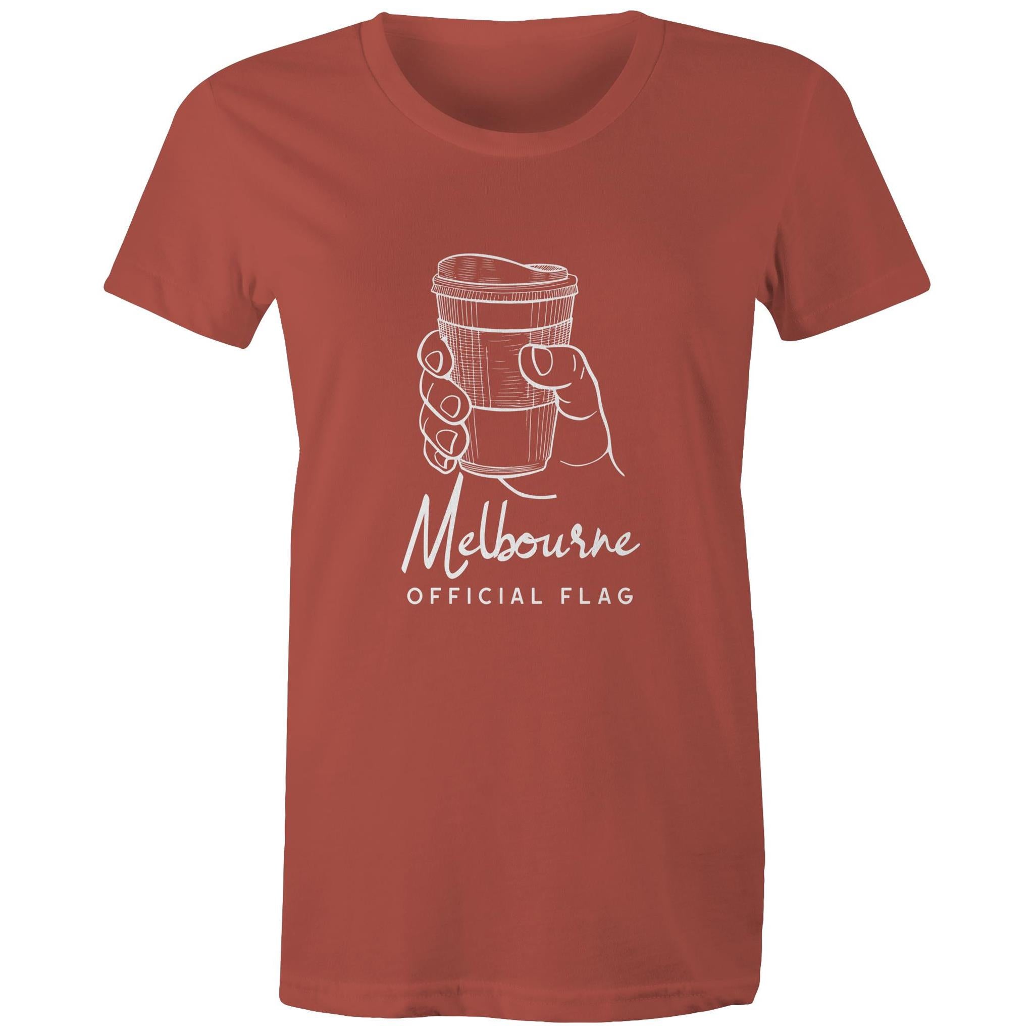"Melbourne Official Flag" Funny T-shirt Takeaway Coffee Cup Women's Top