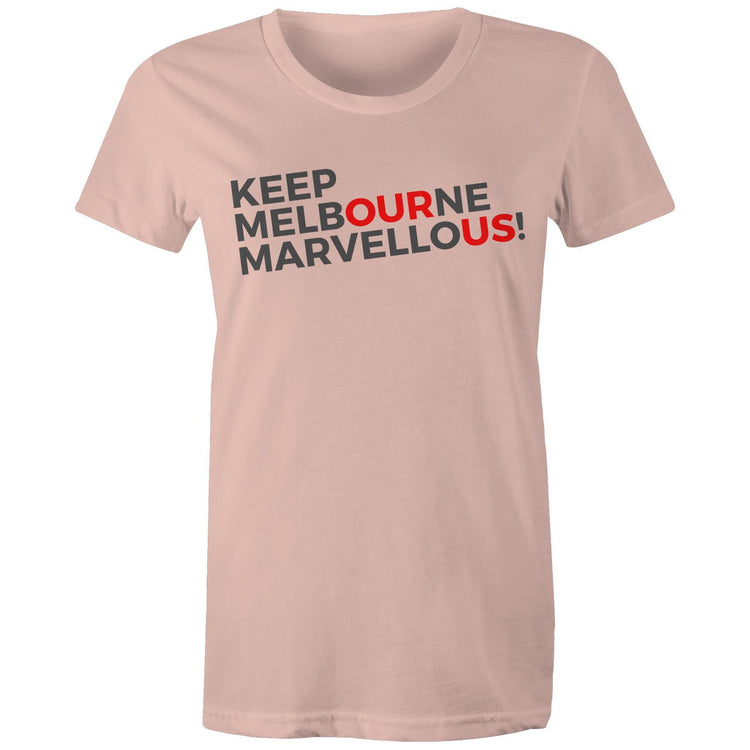 Keep Melbourne Marvellous! - Women's T-shirt Printed Slogan