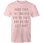 Funny Men's Breakfast T-shirt "Hand Over Smashed Avocado No One Gets Hurt"