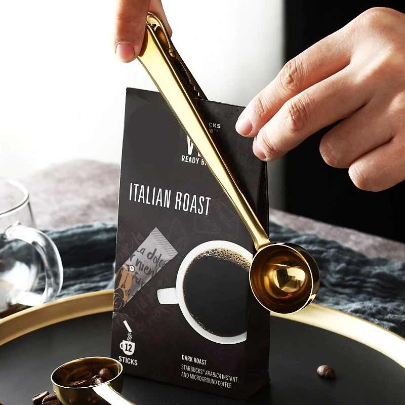 2-in-1 Coffee Scoop Powder Measuring Spoon With Sealing Clip