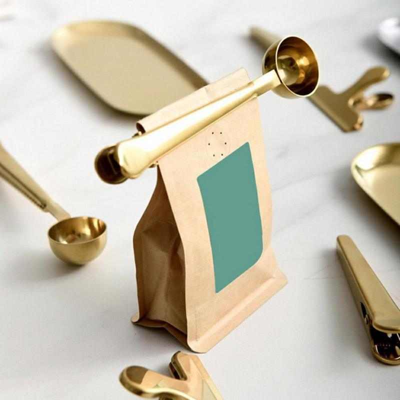 2-in-1 Coffee Scoop Powder Measuring Spoon With Sealing Clip