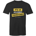 Funny Men's T-shirt "It's Us Against Teenagers" Plus Sizes