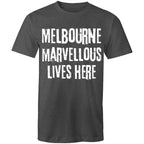 Men's Melbourne T-shirt "Marvellous lives here" - Slogan Tee Plus Sizes