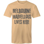 Men's Melbourne T-shirt "Marvellous lives here" - Slogan Tee Plus Sizes