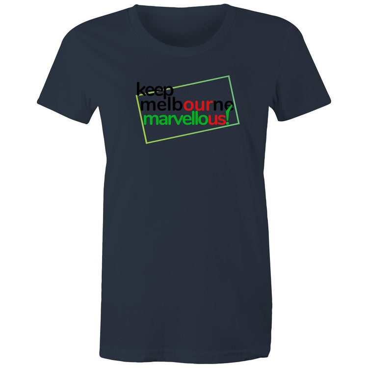 Women's Hoddle Grid Design Ladies Slogan T-shirt Keep Melbourne Marvellous!