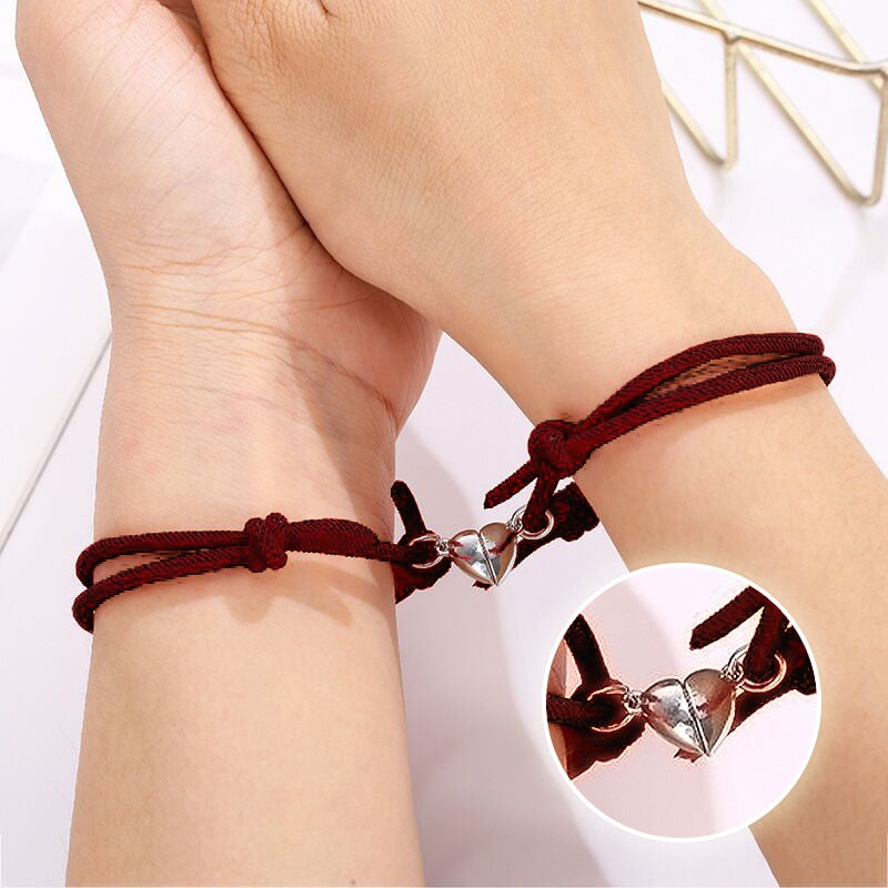 2pcs Bracelet Love Locket Couples Magnetic Heart Lovers Friendship Dating Jewelry-Keep Melbourne Marvellous Official Store