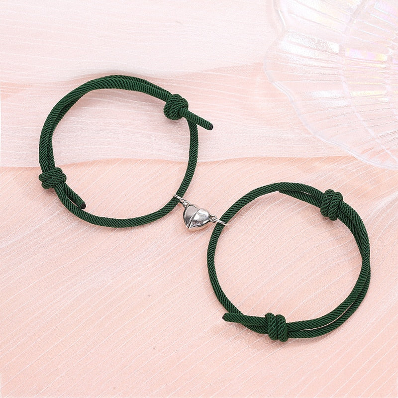 2pcs Bracelet Love Locket Couples Magnetic Heart Lovers Friendship Dating Jewelry-Keep Melbourne Marvellous Official Store