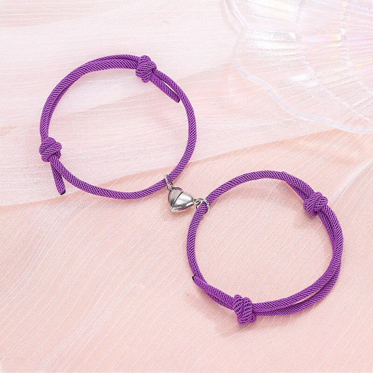 2pcs Bracelet Love Locket Couples Magnetic Heart Lovers Friendship Dating Jewelry-Keep Melbourne Marvellous Official Store