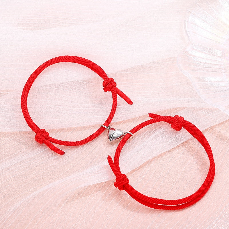 2pcs Bracelet Love Locket Couples Magnetic Heart Lovers Friendship Dating Jewelry-Keep Melbourne Marvellous Official Store