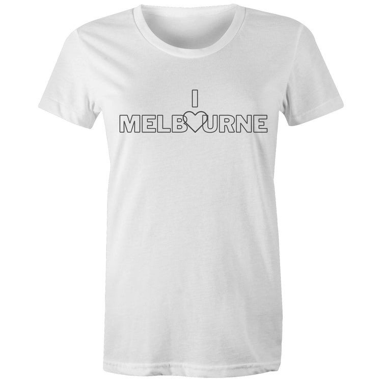 I Love 🤍 Melbourne - Women's Ladies Slogan T-shirt