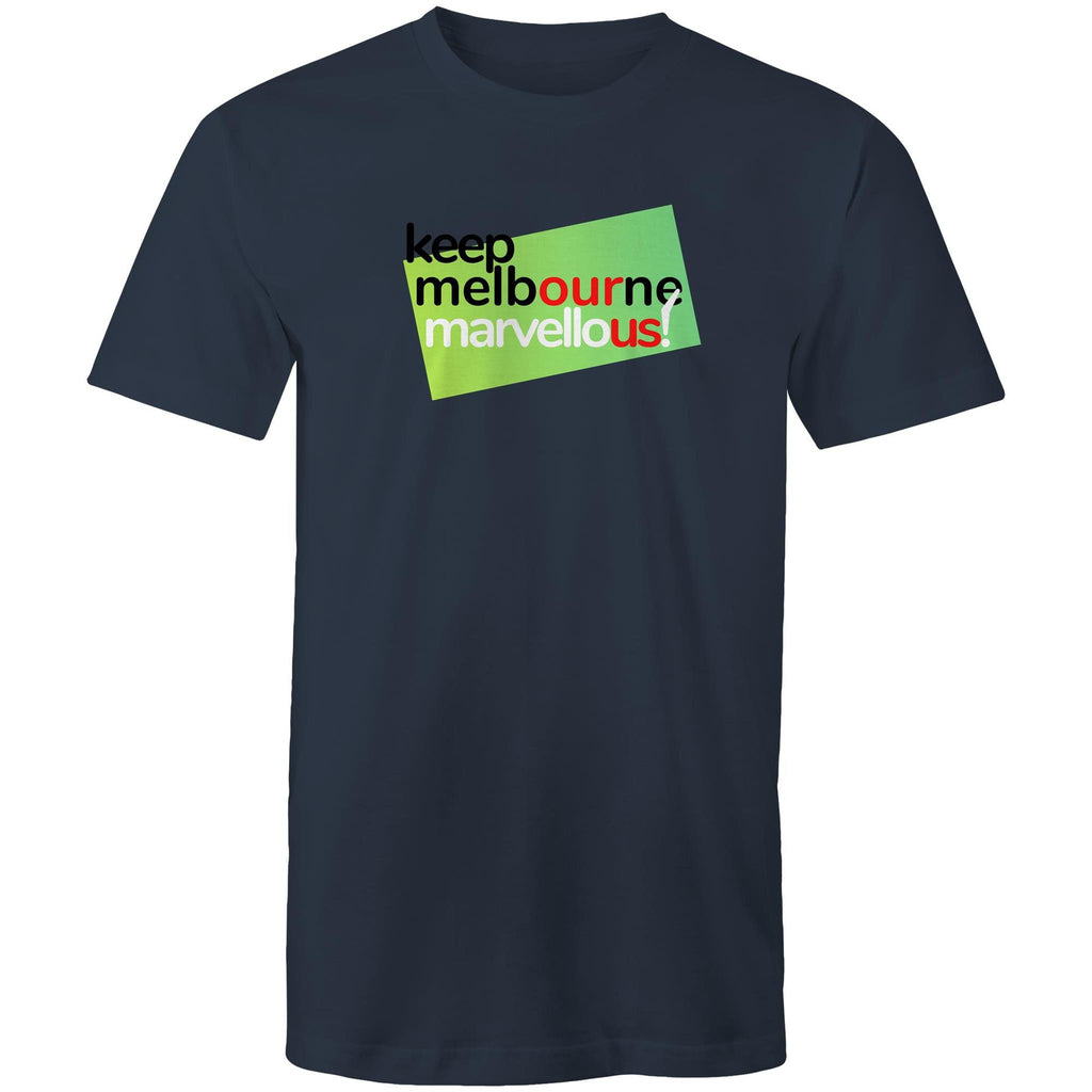 Men's T-shirt "Keep Melbourne Marvellous!" Hoddle Grid Garden State Green Design Plus Sizes Tee