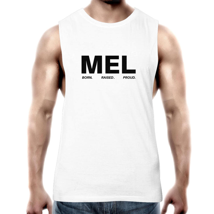 Men's Tank Top "Melbourne Born Raised Proud" - Motivational Gym Workout Tank Top / T-shirt / Singlet