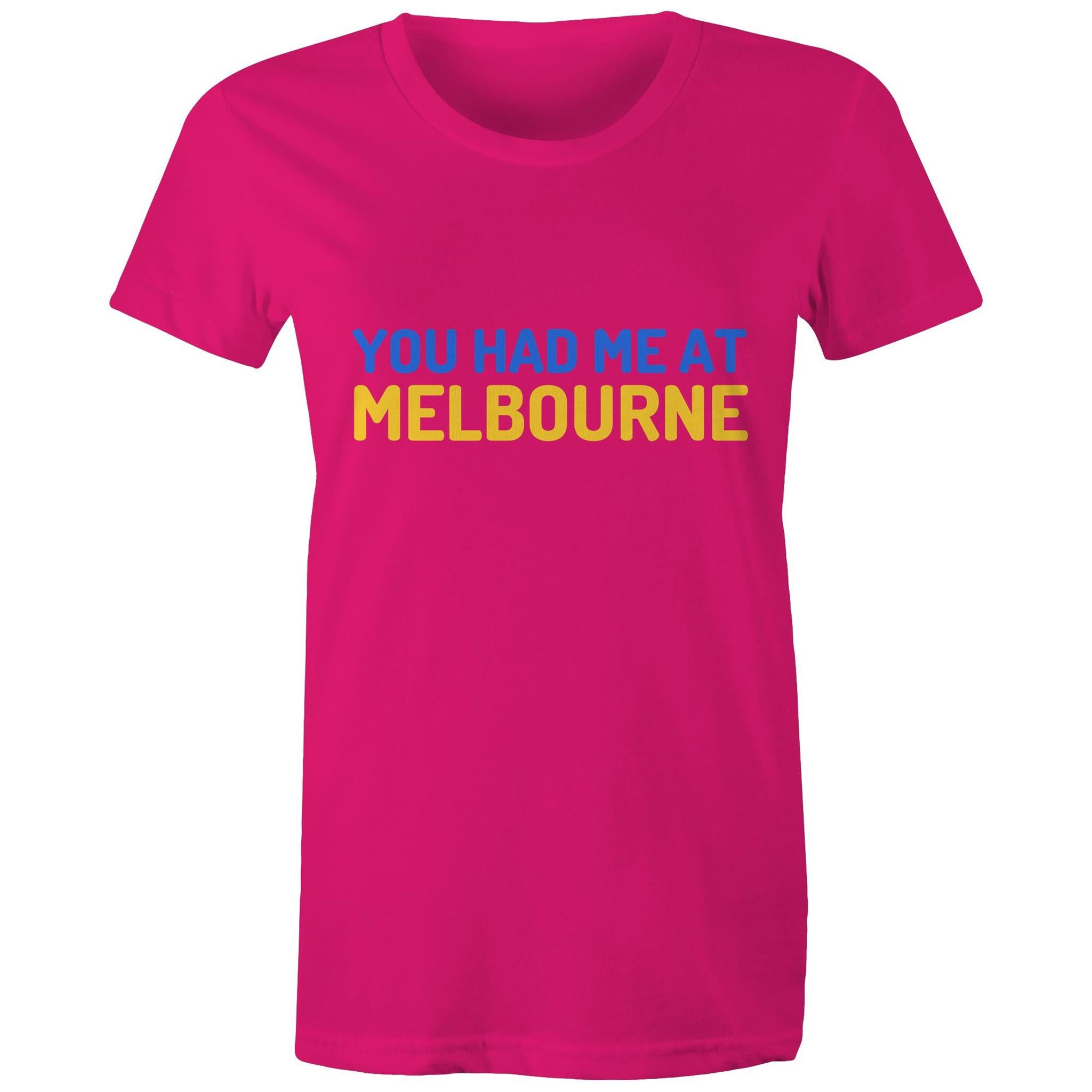 Funny "You Had Me At Melbourne" Women's T-shirt Famous Jerry Maguire Movie Quote