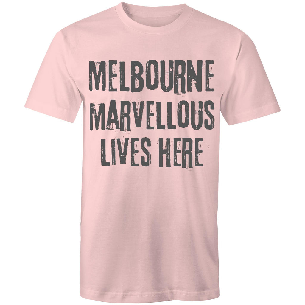 Men's Melbourne T-shirt "Marvellous lives here" - Slogan Tee Plus Sizes
