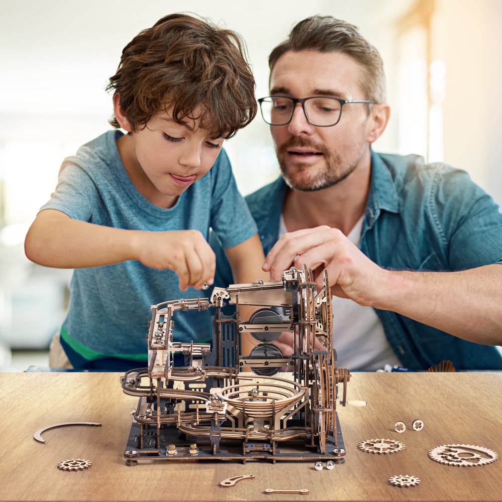 Kids Educational Brain Toy Night City 3D Puzzle Marble Maze Run DIY Assembly Ages 14+