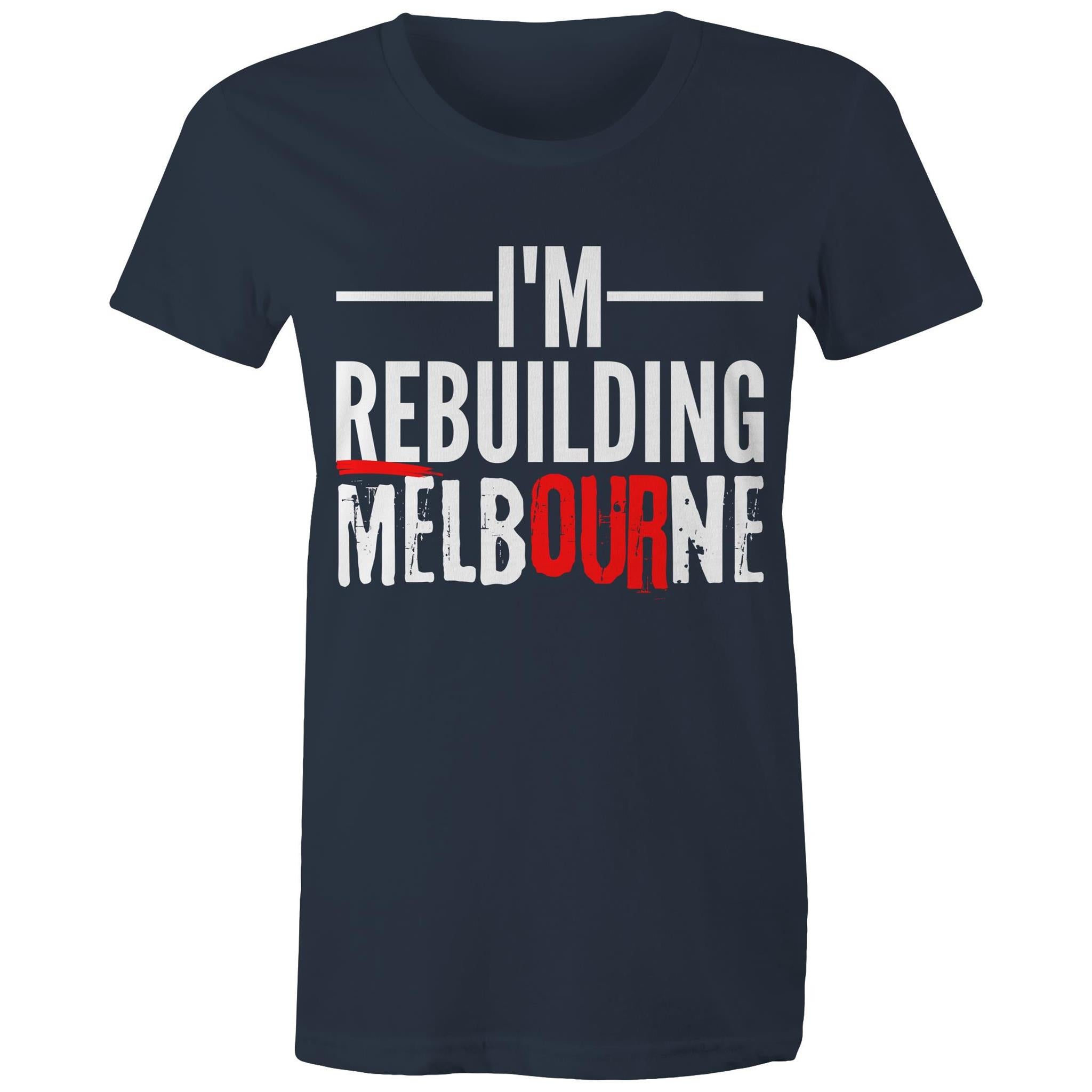 Proud of Melbourne Women's T-shirt Rebuilding Melbourne Slogan