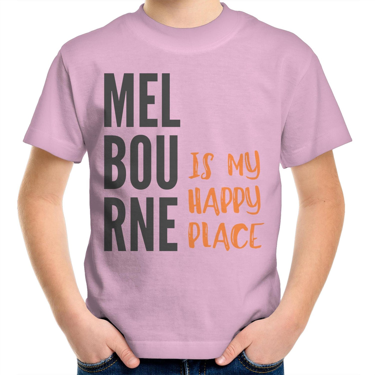 Funny Kids T-shirt "Melbourne Is My Happy Place" - Youth Crew Tee