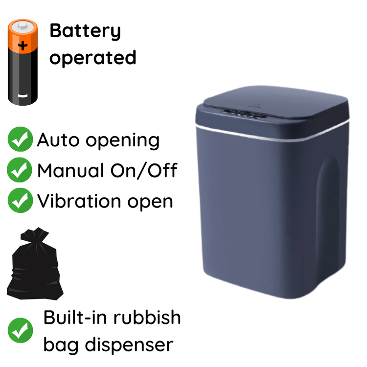 Automatic Lid Open Rubbish Bin Touchless Hands-Free Trash Can Rechargeable