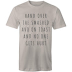 Funny Men's Breakfast T-shirt "Hand Over Smashed Avocado No One Gets Hurt"