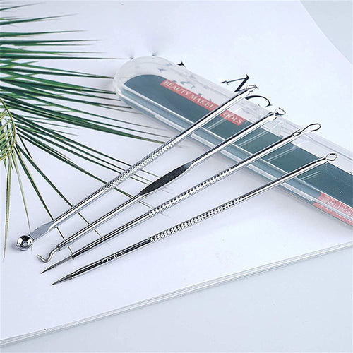 Blackhead Pimples 4pcs Stainless Steel Tools Set How To Pop Pimples Professional Kit