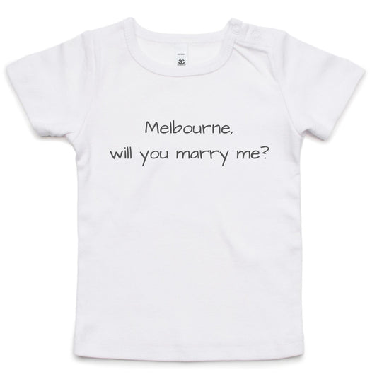 Funny Baby T-shirt "Melbourne Will you marry me?" - Premium Boys & Girls Tee