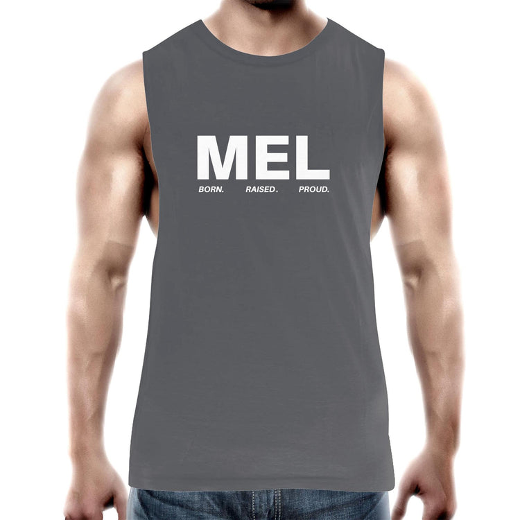 Men's Tank Top "Melbourne Born Raised Proud" - Motivational Gym Workout Tank Top / T-shirt / Singlet