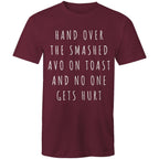 Funny Men's Breakfast T-shirt "Hand Over Smashed Avocado No One Gets Hurt"