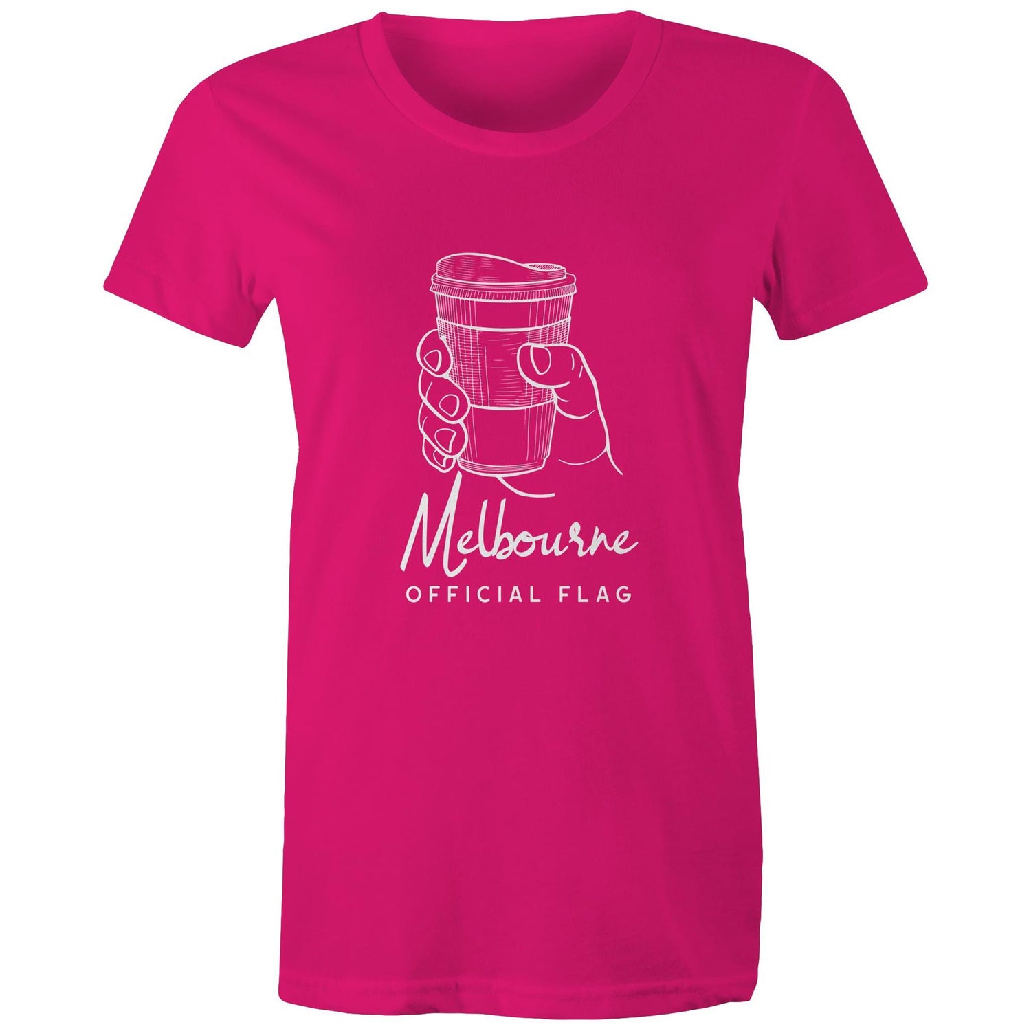 "Melbourne City Official Flag" (take away coffee cup) Funny T-shirt - Women's Top