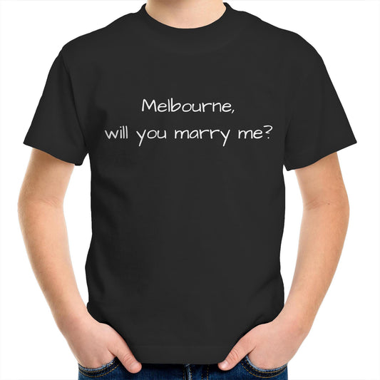 Funny Kids T-shirt Melbourne Marriage Proposal - Slogan Tee-Keep Melbourne Marvellous Official Store