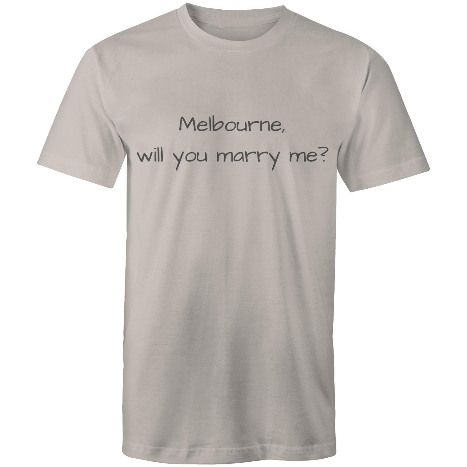 Funny Men's T-shirt "Melbourne, Will You Marry Me?" - Slogan Tee