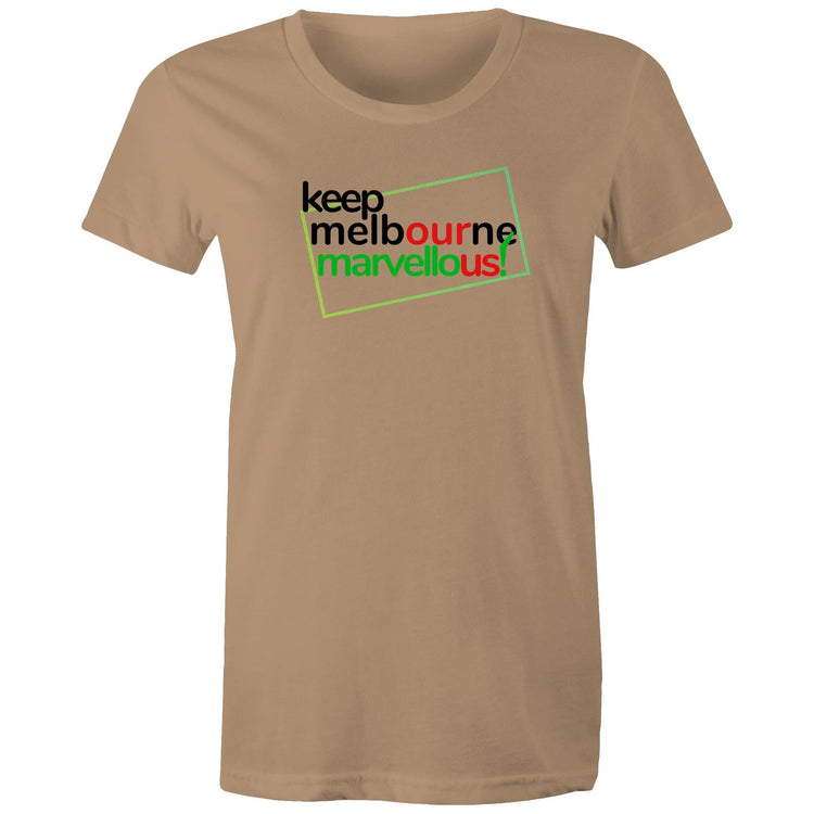 Women's Hoddle Grid Design Ladies Slogan T-shirt Keep Melbourne Marvellous!