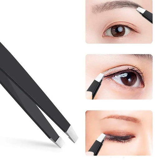 5pcs Eyebrows & Eyelashes Tweezers With Nasal Nose Hair Scissors Makeup Beauty Set