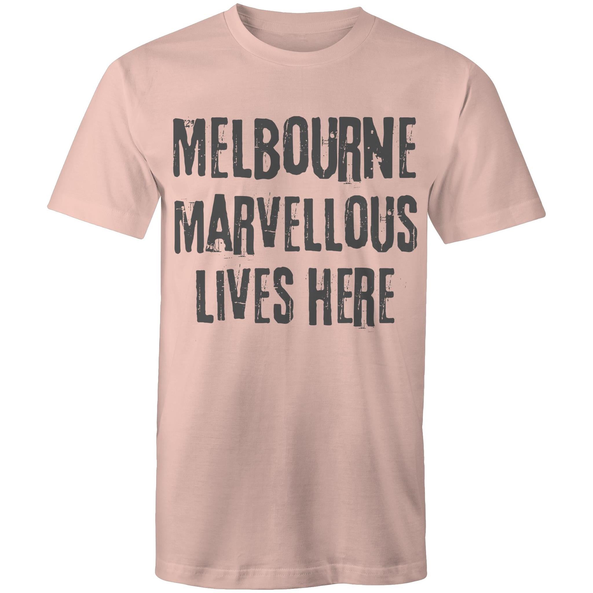 Men's Melbourne T-shirt "Marvellous lives here" - Slogan Tee Plus Sizes