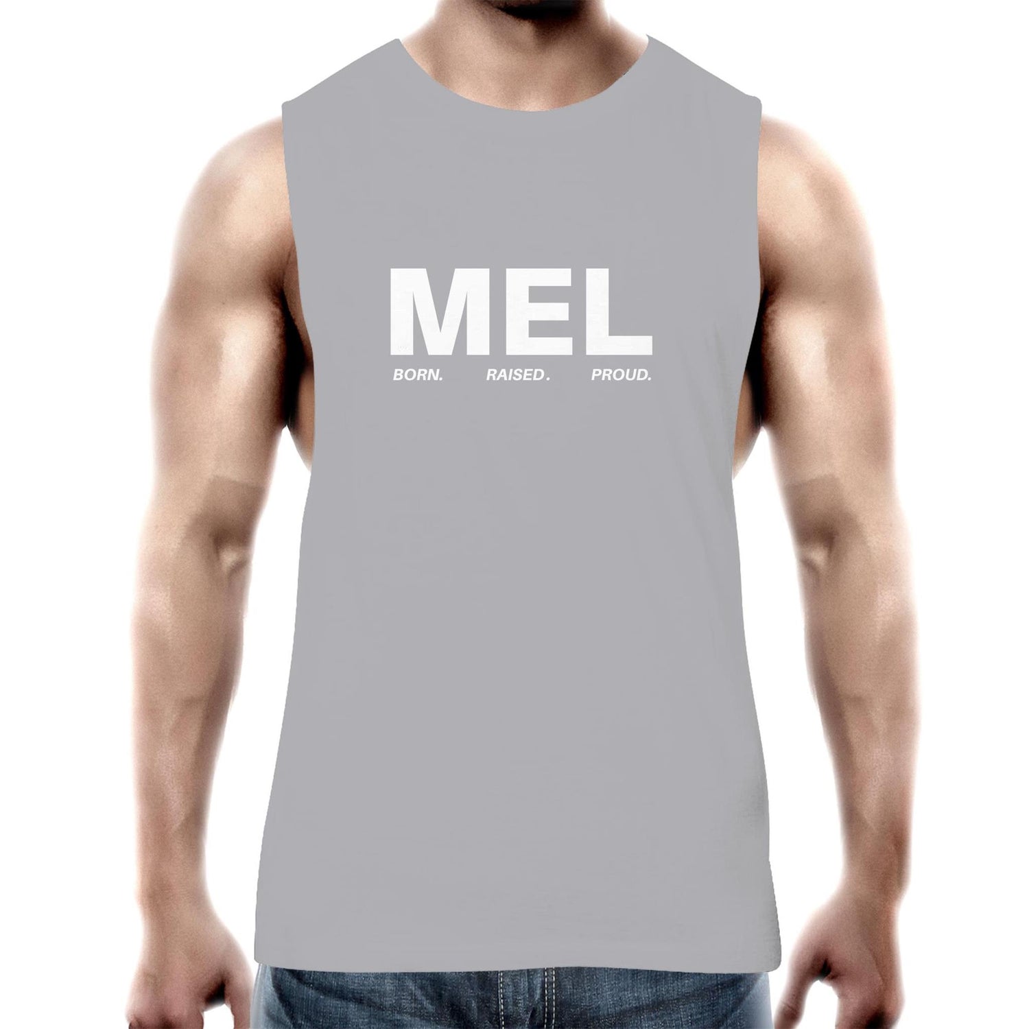 Men's Tank Top "Melbourne Born Raised Proud" - Motivational Gym Workout Tank Top / T-shirt / Singlet