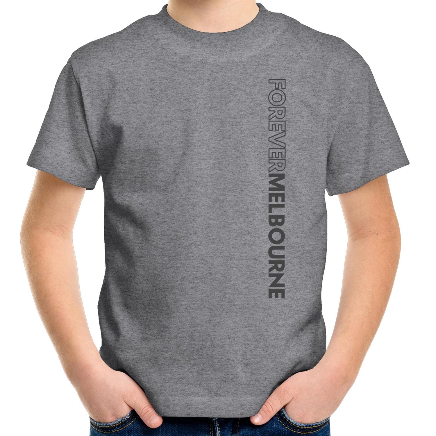 Forever Melbourne - Kids Vertical Slogan Youth Crew T-Shirt Children's Clothing Melbourne City