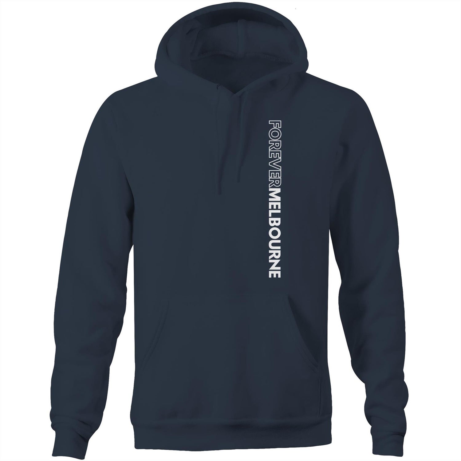 "Forever Melbourne" - Classic Unisex Pockets Hoodie With Vertical Slogan