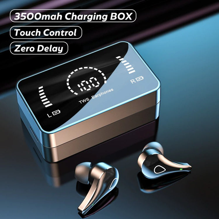 Earbuds Wireless Earphones With Long-Lasting 3500mAh Mirror Case Fast Charging