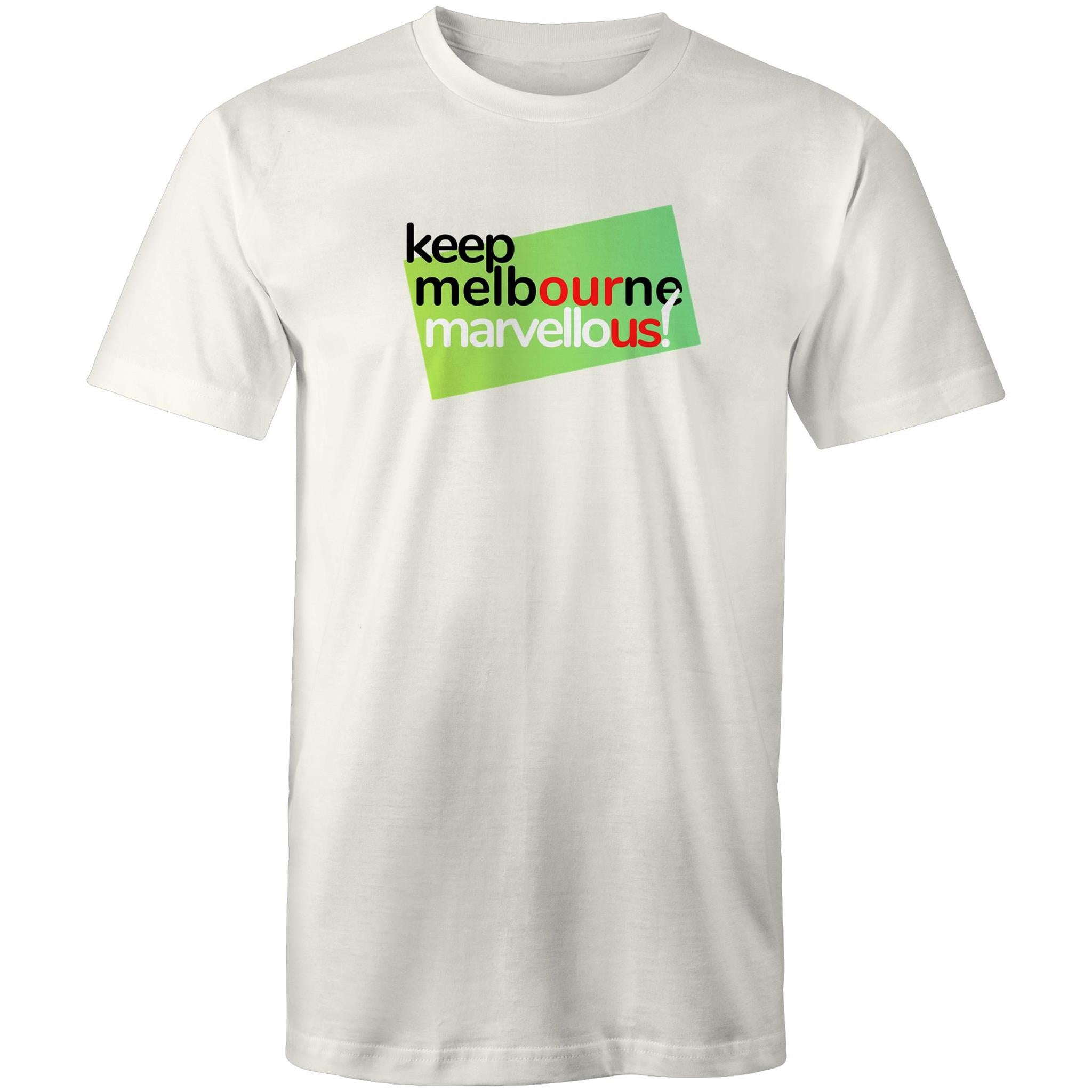Men's T-shirt "Keep Melbourne Marvellous!" Hoddle Grid Garden State Green Design Plus Sizes Tee