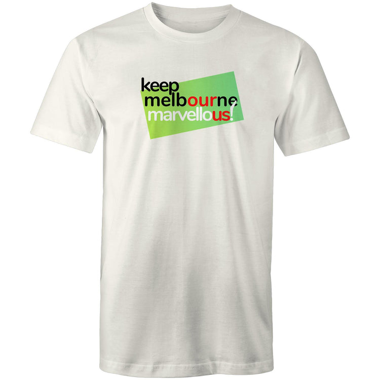 Men's T-shirt "Keep Melbourne Marvellous!" Hoddle Grid Garden State Green Design Tee