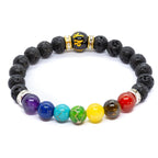 7 Chakra Bracelet Yoga Meditation Energy Power Lava Stones