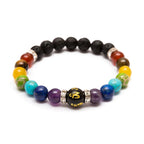 7 Chakra Bracelet Yoga Meditation Energy Power Lava Stones