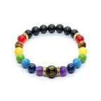 7 Chakra Bracelet Yoga Meditation Energy Power Lava Stones