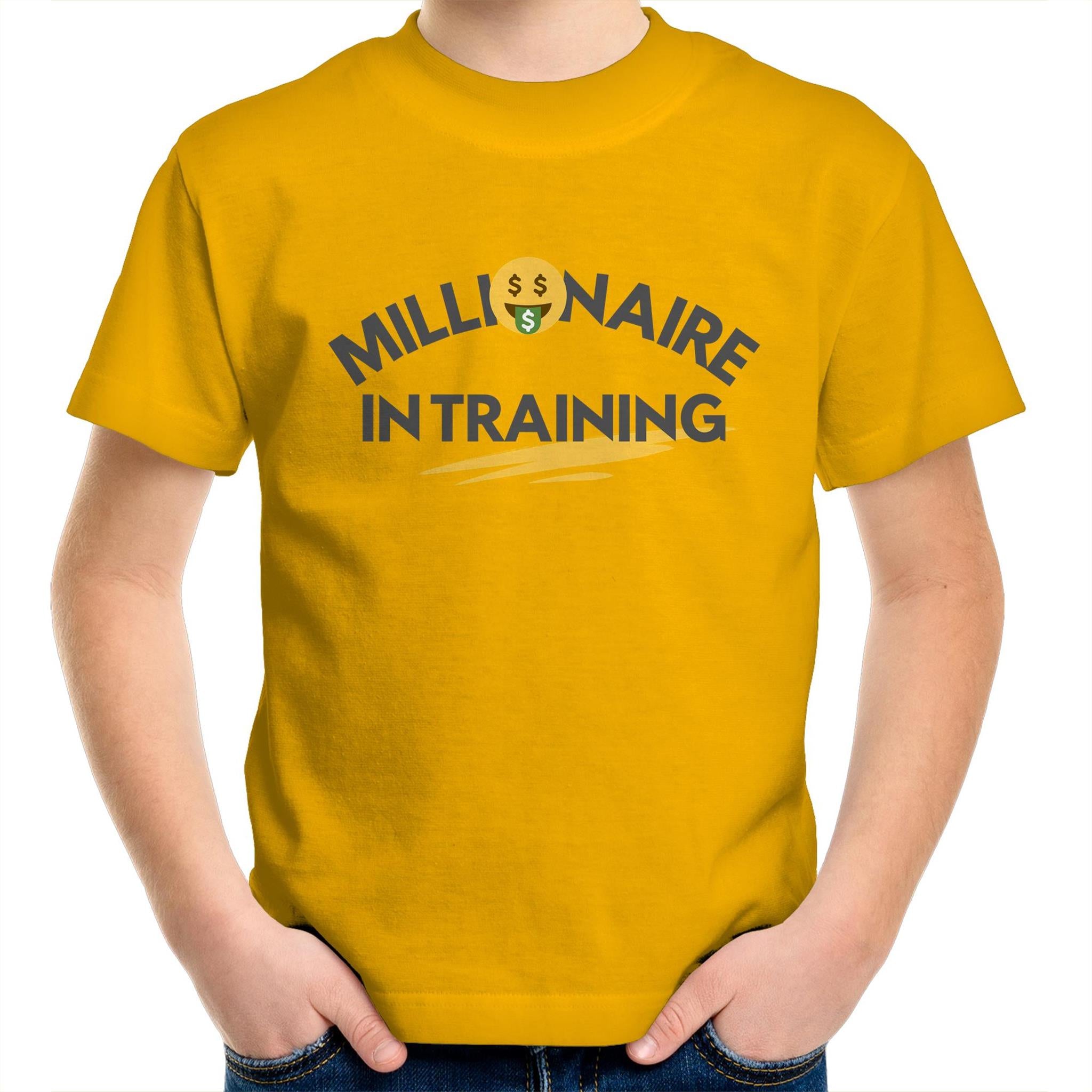 Funny Kids T-shirt "Millionaire In Training" Inspirational Tee