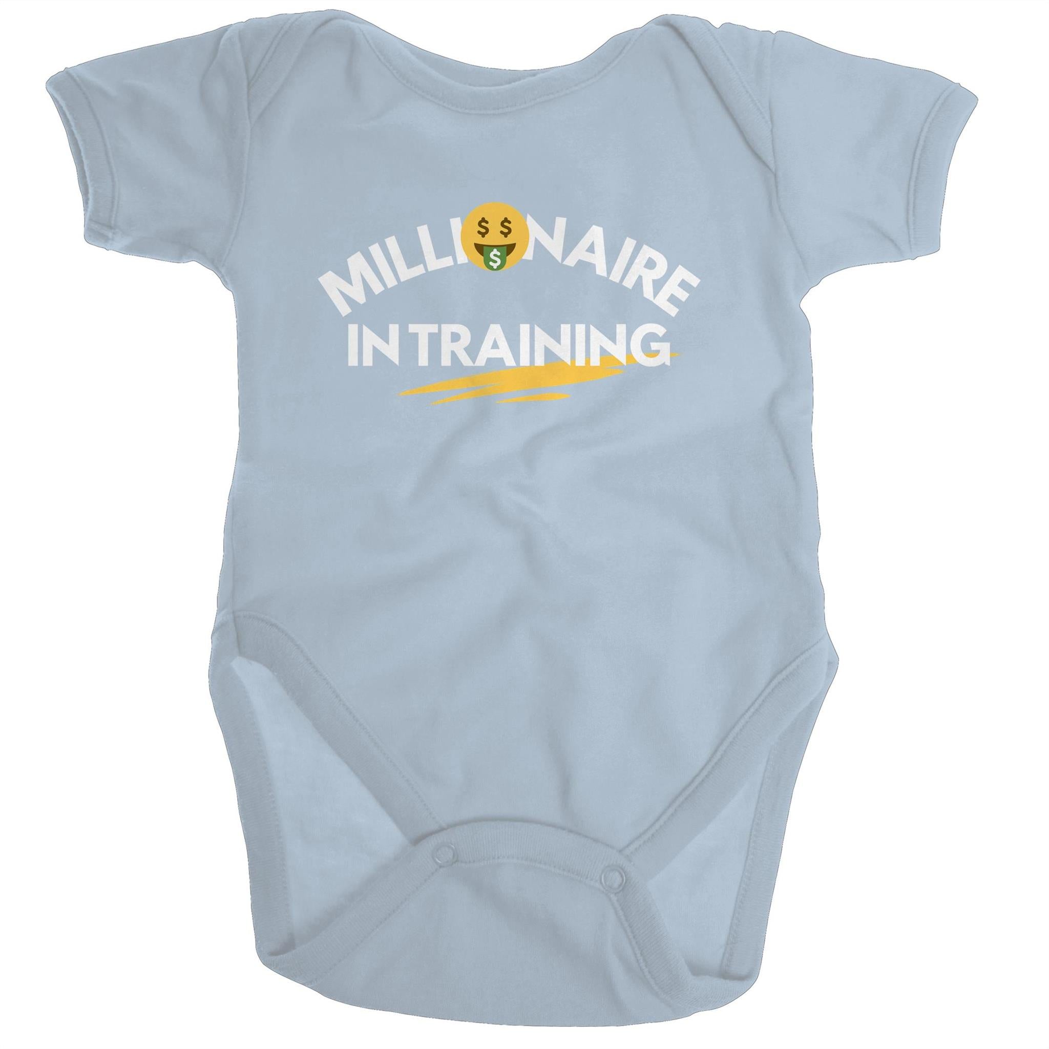 Baby Romper "Millionaire In Training" Funny Onepiece Jumpsuit Toddler Onesie