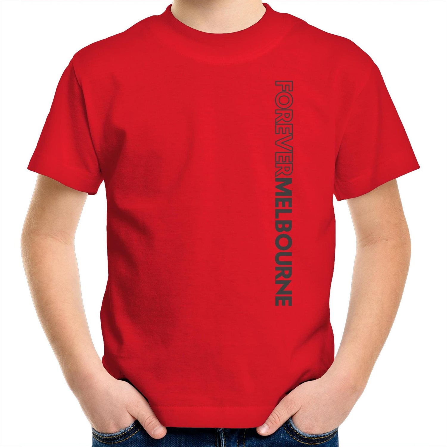 Forever Melbourne - Kids Vertical Slogan Youth Crew T-Shirt Children's Clothing Melbourne City