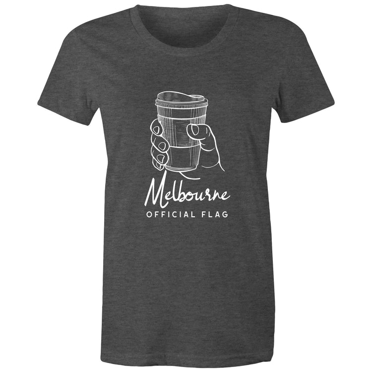 "Melbourne City Official Flag" (take away coffee cup) Funny T-shirt - Women's Top