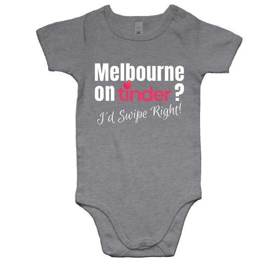 Funny Baby Romper "Melbourne on Tinder? I'd Swipe Right" - Mini Me Toddler One-Piece