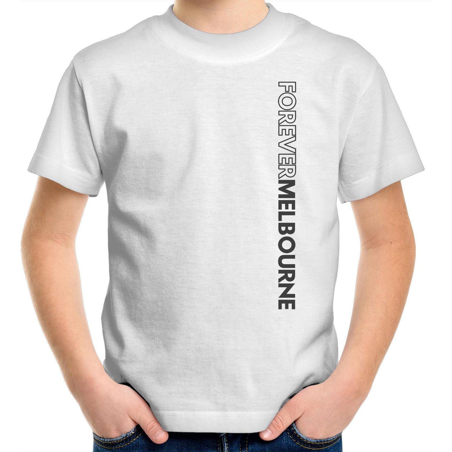 Forever Melbourne - Kids Vertical Slogan Youth Crew T-Shirt Children's Clothing Melbourne City